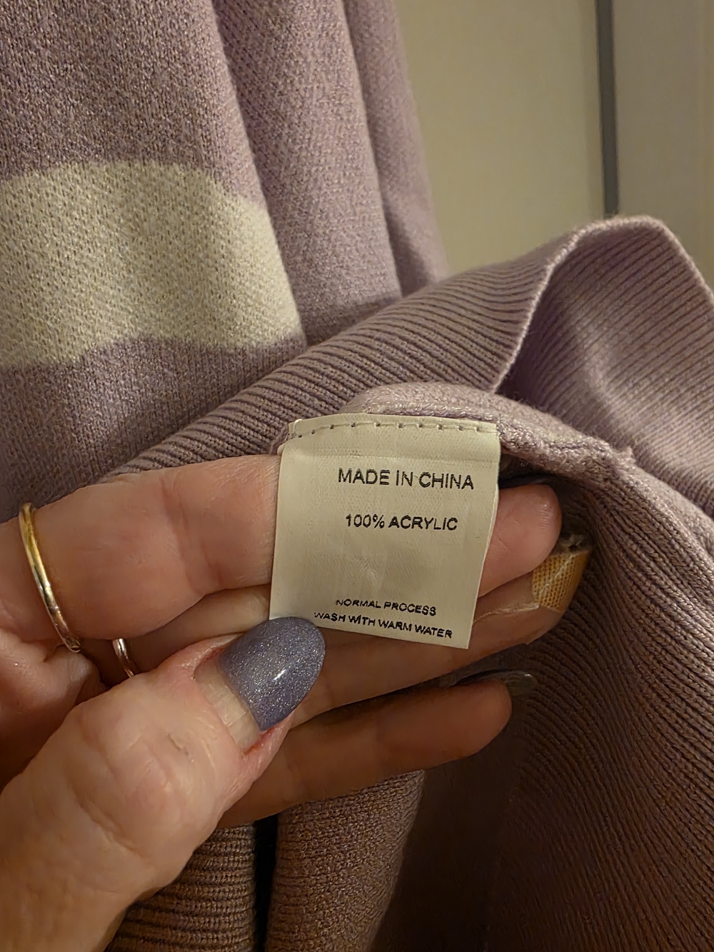 Lavender Cloud Pattern Sweater - Picture 3 of 5
